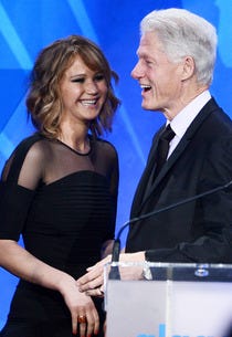 Jennifer Lawrence, Bill Clinton | Photo Credits: Kevin Winter/Getty Images