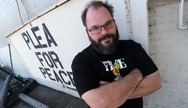 Middagh Goodwin is the co-founder of the Plea for Peace Center in Stockton. He opened the venue in 2008, top, and has booked hundreds of shows there in the years since. The Center’s lease expires in late July or early August and Goodwin isn’t sure what the fate will be.