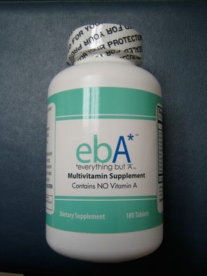 ebA Multivitamin Supplement. (PRNewsFoto/Saratoga Therapeutics, LLC)