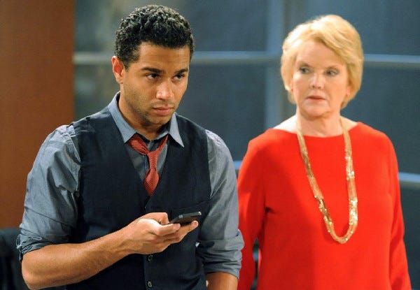 Soap opera fans who have been wondering what happens next to “One Life to Live” characters like Jeffrey King (Corbin Bleu, left) and Victoria Lord (Erika Slezak) can find out now through weekday online episodes.