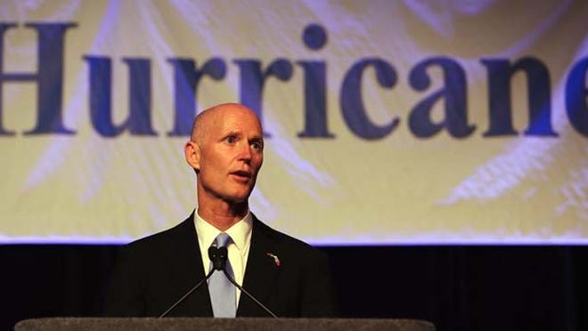 Governor Rick Scott speaks during the Governor's Hurricane Conference General Session at the Broward County Convention Center on May 8, 2013 in Fort Lauderdale. (Photo by Joe Raedle/Getty Images)