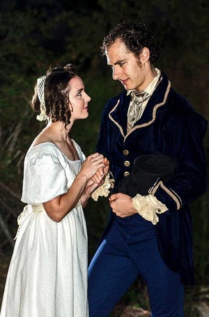 Alexis Mundy and Alexander Nathan in a scene from "Pride and Prejudice"