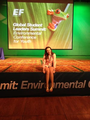 Kristen Caddick poses after one of the summit workshops.
