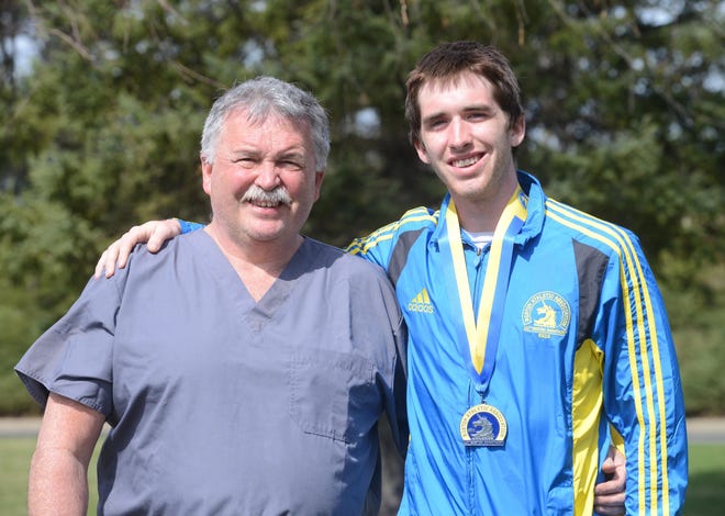 Stoughton Fire Capt. Bob O’Donnell, an Easton resident and nurse, had come to the Boston Marathon on Monday to greet his 19-year-old marathoner son, Bob O’Donnell III, at the finish line. But he quickly turned into a lifesaver after the bombings.