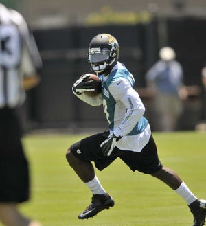 Will.Dickey@jacksonville.com Jaguars wide receiver Justin Blackmon makes a move during organized team activities on Tuesday. To view a photo gallery of Tuesday's OTAs, go to Jacksonville.com/photos.
