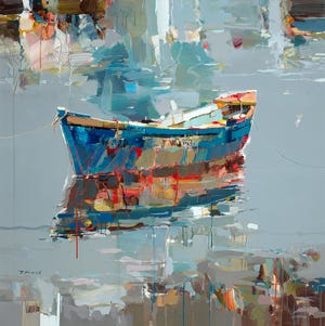 "Blue Forever" by Josef Kote, on view May 17-18 at Galeria de Mar, 9 King St.