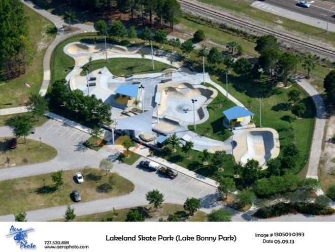 The new Skate Park at Lake Bonny takes the place of a public facility on land at Adair Park that the city sold. 
(PROVIDED BY AERO PHOTO/CITY OF LAKELAND)