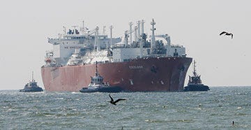 FILE - In this April 15, 2008 file photo, the Excelsior arrives at the Freeport LNG (Liquid Natural Gas) terminal in Houston. The Energy Department has given conditional approval to a Texas company that wants to export liquefied natural gas, the second LNG export project the Obama administration has approved as it faces a wave of export requests. The permit would allow Freeport LNG Expansion L.P. to export up to 1.4 billion cubic feet of natural gas per day from its terminal near Freeport, Texas, south of Houston. It is subject to environmental review and final regulatory approval. (AP Photo/Houston Chronicle, Steve Campbell, File)