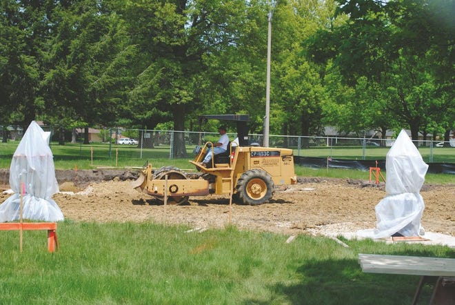 Construction has picked up at Idlewood Park where the Fine Arts Pavilion will be finished later this year.