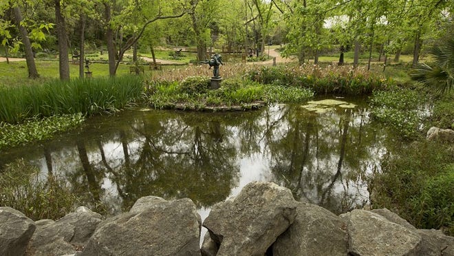 A large pond ringed by rocks and plants is the centerpiece of the Umlauf Sculpture Garden, which is open 10 a.m. to 4:30 p.m. Wednesdays-Fridays, and 1 to 4:30 p.m. Saturdays and Sundays.