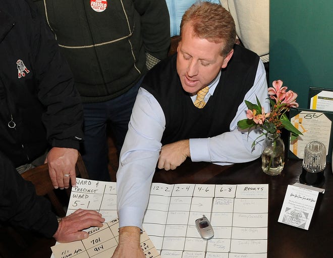 Different times: Mr. Fresolo, shown after winning re-election in 2008.