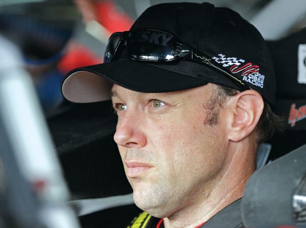 Matt Kenseth looks on during NASCAR practice in Concord, N.C., on Thursday. (Chuck Burton | Associated Press)