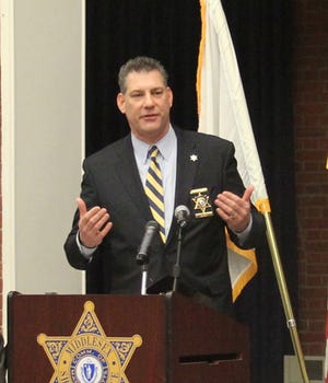Middlesex County Sheriff Peter Koutoujian speaks during his inauguration last week