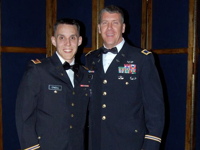2nd Lt. Ian O'Neill  and Col. James E. Baker Jr. are two military men whose paths crossed recently.
 (PROVIDED TO THE LEDGER)