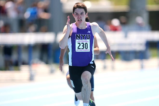Natick native Matt Powers had a record-breaking freshman season on the track at NYU before his year ended with a hamstring injury.