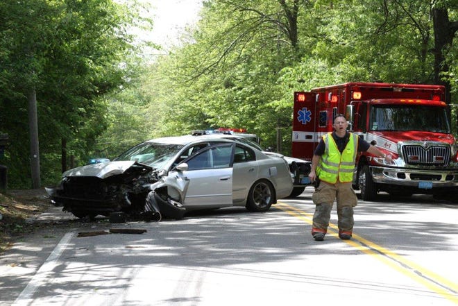 A car crash on Rte. 135 closed a portion of East Main Street in Hopkinton Tuesday afternoon.