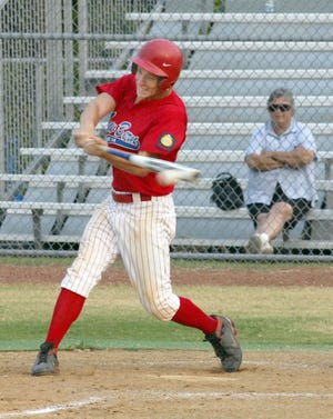 New Bern product and current N.C. State centerfielder Brett Williams takes a swing in a 2008 game for New Bern’s American Legion team. New Bern is not organizing a team for 2013.