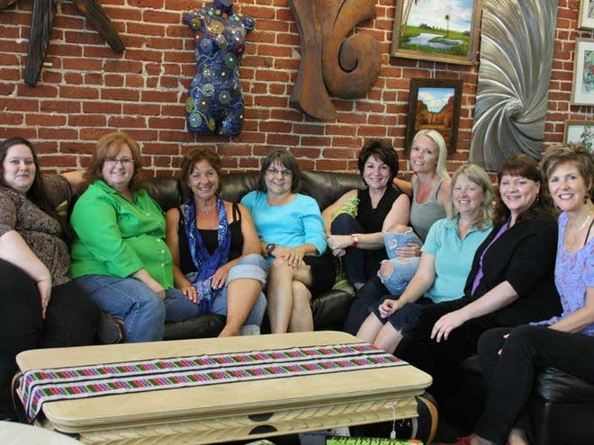 The Transformation Tribe (from left) includes Roxanne Gordon, Kimberly Cline, Lois Reed, Cheryl Floyd, Linda White, Heather Pastor, Julie Arnold, Terry Benzia, Linda Sacha and Barbara Ballard (not pictured).