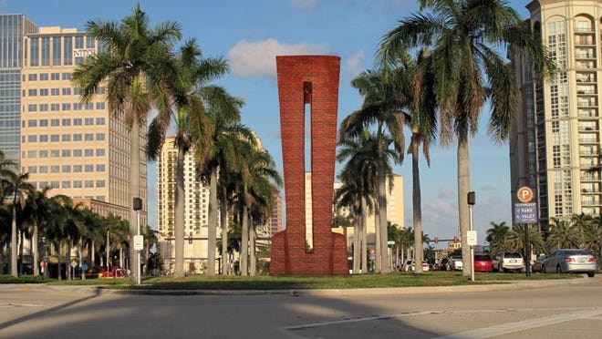An artists rendering of the untitled gateway by Ann Norton commissioned by the City of West Palm Beach for the Okeechobee Boulevard median near Sapodilla Ave.