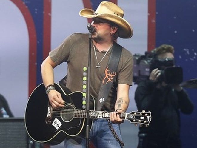 Country superstar Jason Aldean performs at the Boston Strong Concert: An Evening of Support and Celebration at the TD Garden on Thursday in Boston. (Photo by Bizuayehu Tesfaye/Invision/AP)