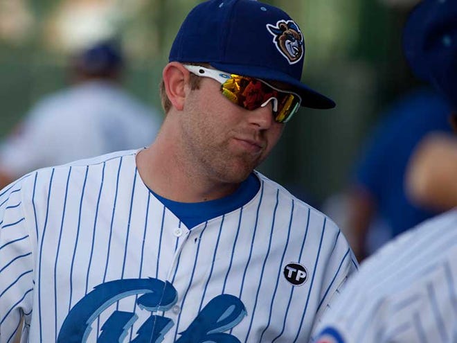 Dustin Geiger was named the Chicago Cubs' minor league player of the month for May.