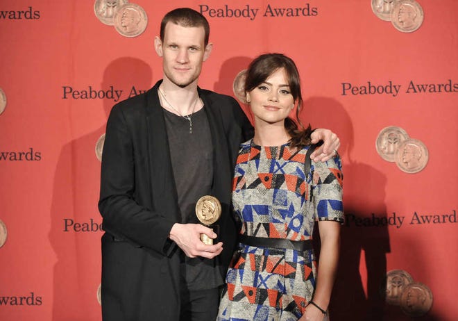 Honorees from the BBC television show "Dr. Who", actor Matt Smith, left, and actress Jenna Coleman attend the 72nd Annual George Foster Peabody Awards at the Waldorf-Astoria on Monday, May 20, 2013 in New York. (Photo by Evan Agostini/Invision/AP)
