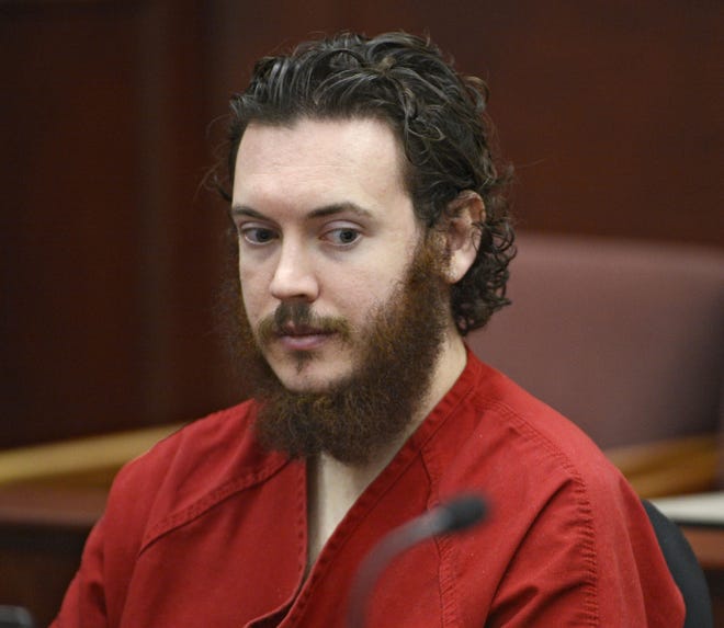 Aurora theater shooting suspect James Holmes in court in Centennial, Colo., on Tuesday.