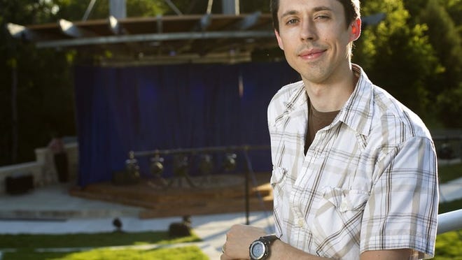 Ryan Crowder, Penfold Theatre Company’s artistic director, at the Round Rock Amphitheater. Along with Nathan Jenkins and Sean Martin, Crowder founded Penfold with the intention of bringing professional theater to Round Rock.