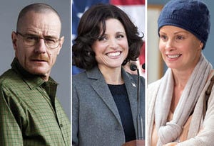 Bryan Cranston, Julia Louis-Dreyfus, Monica Potter | Photo Credits: AMC, HBO, NBC