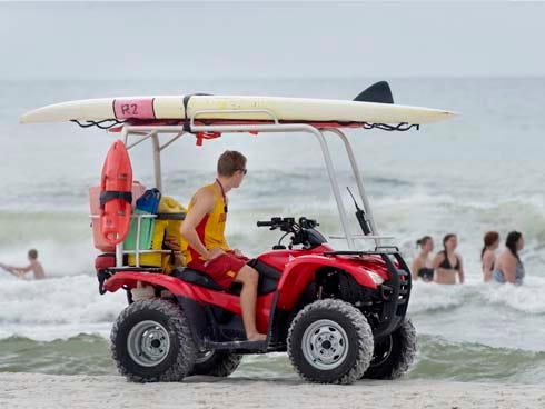 Surfers vie for space while taking advantage of strong surf in the Gulf of Mexico on Monday near The Boardwalk on Okaloosa Island. Rough surf and rip currents over the past five days have kept lifeguards busy along local beaches.