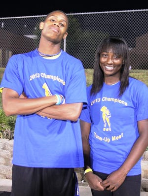 Gastonia Jaguars team members Trent Friday (left) and Destinie Sykes each won events at the Champions Tune-Up.