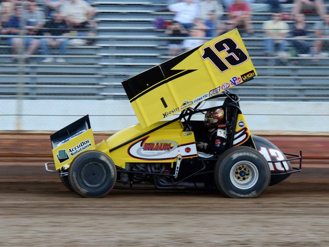 NASCAR driver Jason Leffler races a 410 sprint car at Bridgeport (N.J.) Speedway on Wednesday. New Jersey State Police on Thursday were trying to determine what caused the dirt track crash that killed Leffler on Wednesday night.