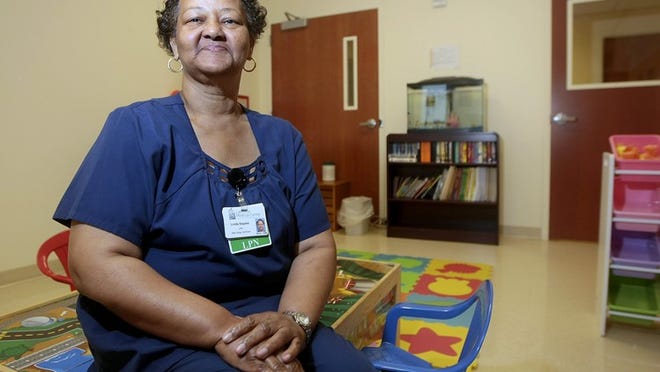 Linda Staples is a practical nurse at Lakeside Medical Center in Belle Glade. She is Palm Healthcare’s Practical Nurse of the Year for 2013. (Bill Ingram/Palm Beach Post)