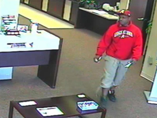 Authorities are searching for a man who robbed a Tuscaloosa Teachers Credit Union branch on Alabama Highway 69 South. The man entered the credit union between 2:10 and 2:15 p.m. Thursday and handed a teller a note demanding money. He was unarmed and wearing a University of Alabama hat and shirt, said FBI spokesman Paul Daymond.