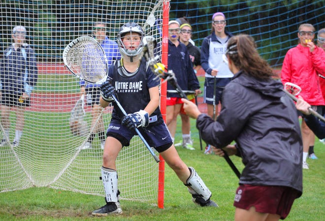 Notre Dame Academy starting lacrosse goalie Hanna Cooper is hoping for a good showing.
