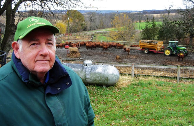 Harold "Hal" Patinkin, the father of Journal columnist Mark Patinkin, on his farm in Illinois.
