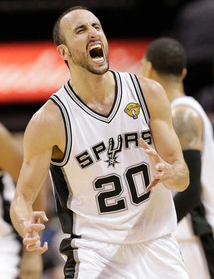 San Antonio's Manu Ginobili broke out of his slump to score 24 points and lift the Spurs to a Game 5 victory Sunday.