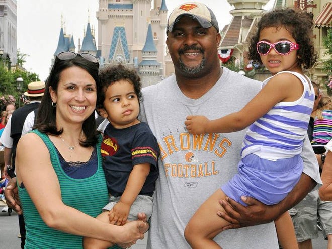 Creed Anthony and wife Amal of Indianapolis visit Disney World with daughter Sophie, 5, and son Isaac, 2.