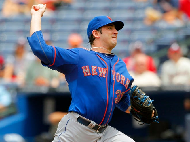 New York Mets starter Matt Harvey took a no-hitter in the seventh inning in Game 1 of a doubleheader sweep of the Braves on Tuesday.