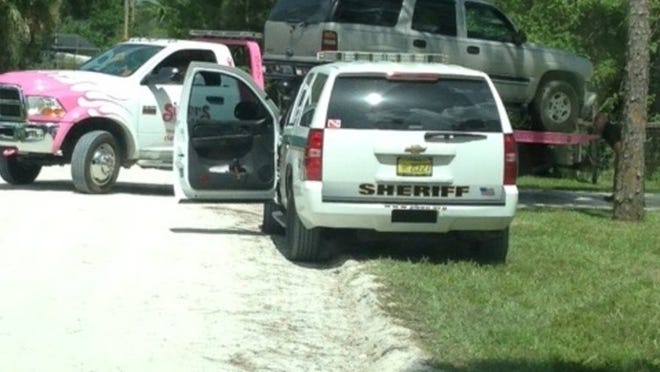 The Chevrolet Tahoe that PBSO believes was involved in the wreck.