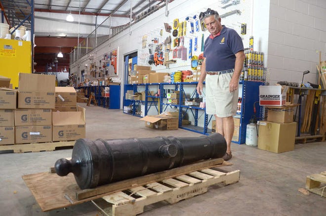 The cannon will sit on three concrete pads in Oglethorpe Battery Park in Davis Shores and will point towards the Castillo de San Marcos. By PETER WILLOTT, peter.willott@staugustine.com