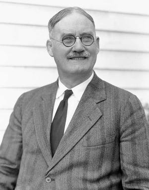 James Naismith, inventor of basketball, is photographed in Lawrence in November 1939.