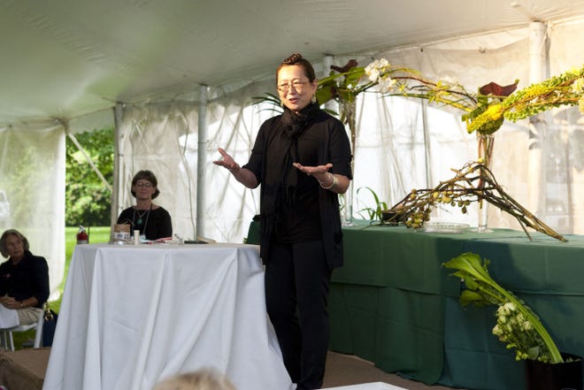 Hitomi Gilliam gives a talk at the 2009 Newport Flower Show.