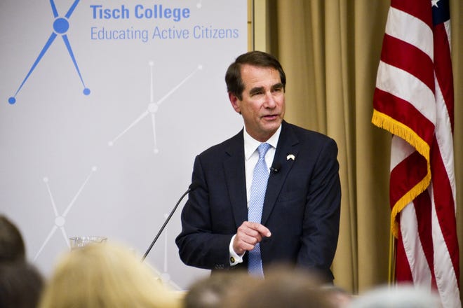 Alan Solomont of Weston, U.S. ambassador to Spain and Andorra, gives the Alan D. Solomont Lecture at Tufts University on April 22