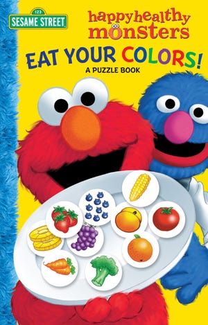 This book cover image released by Sesame Workshop shows "Eat Your Colors! A Puzzle Book ," by Sarah Albee and Joe Matthieu. With the childhood obesity rate tripling in the past 30 years to 1 in 3 children in the United States overweight or obese, a collection of picture books are available to help kids make choices that are healthier. (AP Photo/Sesame Workshop)