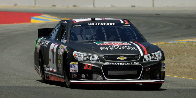 Jacques Villeneuve practices for the NASCAR Sprint Cup race on Friday in Sonoma, Calif.