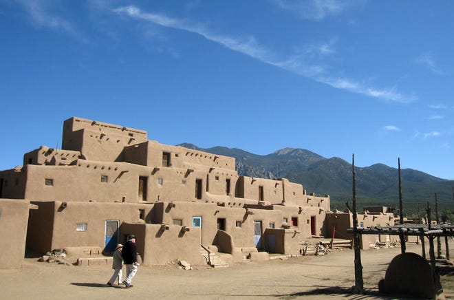 For 1,000 years, the Taos native people have lived in the adobe dwellings at the Taos Pueblo in Taos, N.M., now a UNESCO World Heritage site. Tours of the pueblo describe the community'­s survival and challenges across the centuries. The picture-perfect dwellings are multi-level, often with ladders to reach upper floors and round ovens outside.