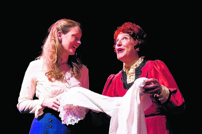 Jennifer Joan Thompson, left, and Mary Ann Conk play neighbors in Steve 
Martin's "The Underpants," a comic adaptation of an old German play running 
at Florida Studio Theatre. MARIA LYLE PHOTO/PROVIDED BY FST