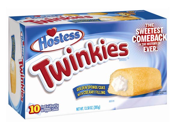 This undated image provided by Hostess Brands LLC shows a box of Twinkies. Twinkies will be back on shelves by July 15, 2013, after its predecessor company went bankrupt after an acrimonious fight with unions last year. The brands have since been purchased y Metropoulos & Co. and Apollo Global Management.