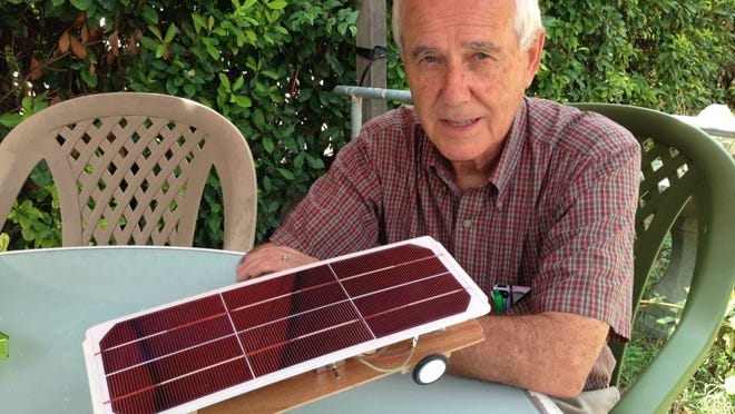 Dr. Gary Vliet developed a solar car that uses Velcro instead of glue so that it can be disassembled easily for reuse in Austin area schools.